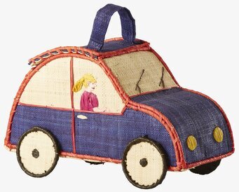 Raffiaväska Bil från Rice, lekfullt designad som en bil