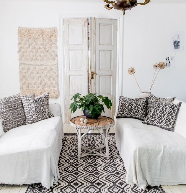 Matta Aztec Tribes från Majas Cottage med geometriskt mönster