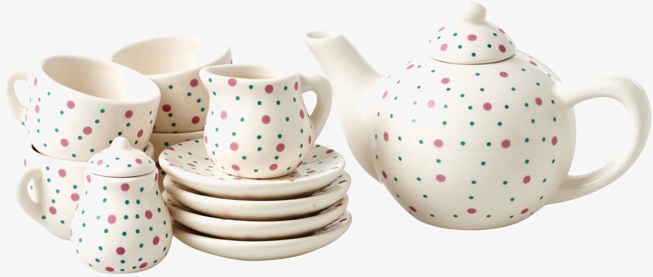 Porslinsset Tebjudning från Rice med tekanna och koppar