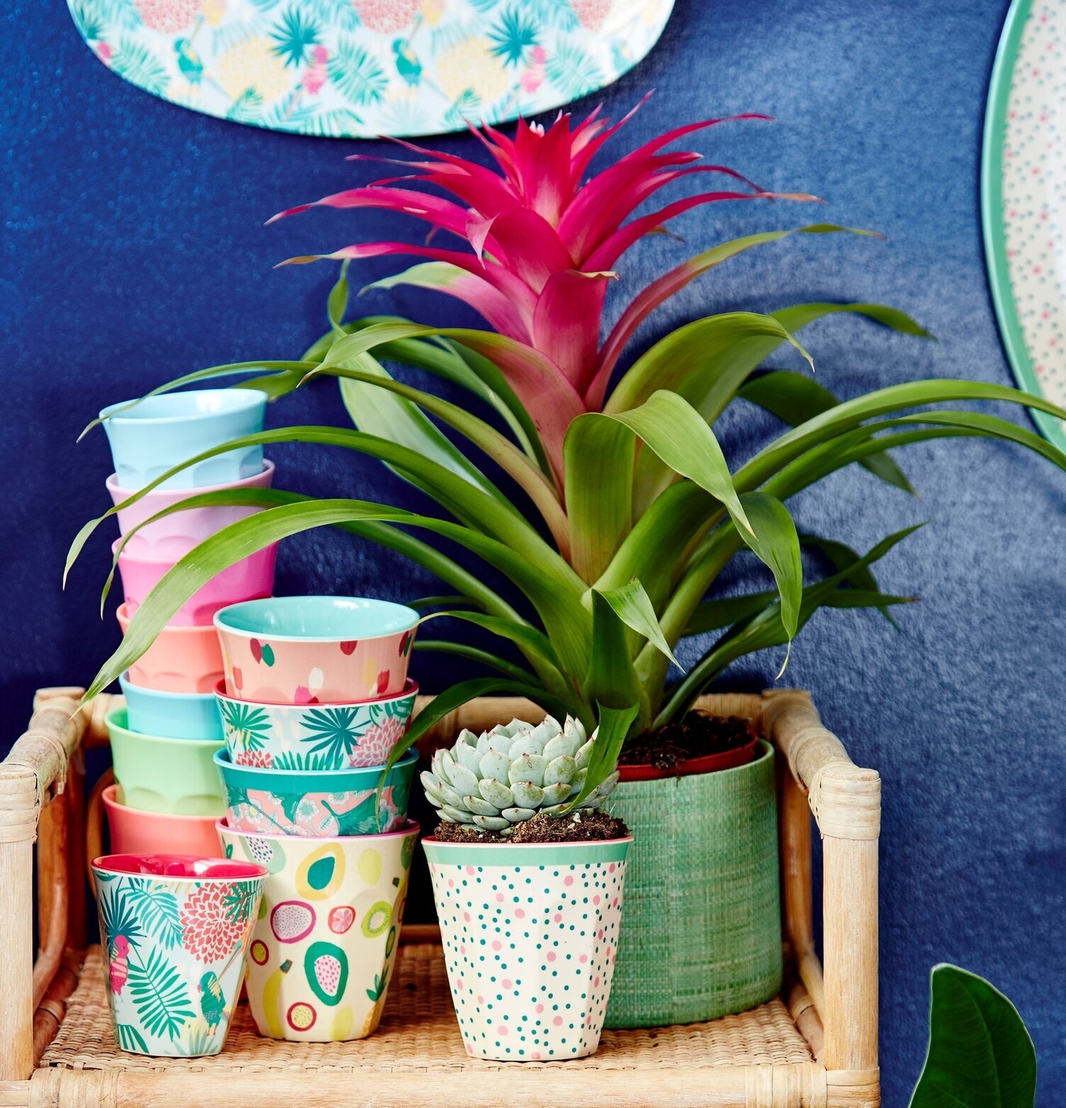 Mugg Butterfly & Flower Print från Rice med färgglatt tryck