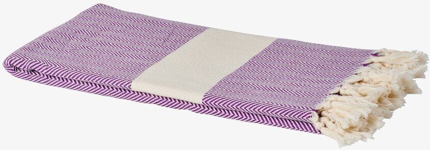 Hamam Handduk Lila från Rice med lila sicksack-mönster