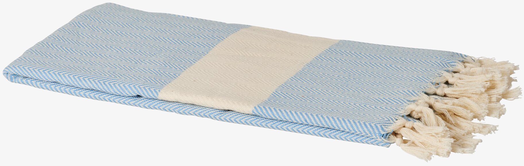 Hamam Handduk Pastellblå från Rice med sicksackmönster