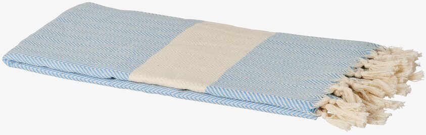 Hamam Handduk Pastellblå från Rice med sicksackmönster