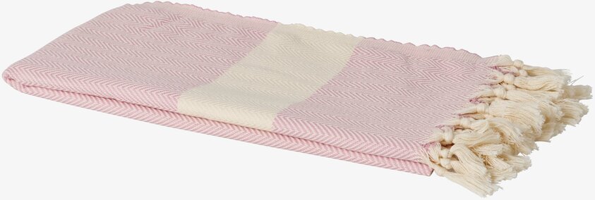 Hamam Handduk Pastellrosa från Rice med sicksackmönster