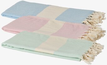 Hamam Handduk Pastellrosa från Rice med dekorativa tofsar