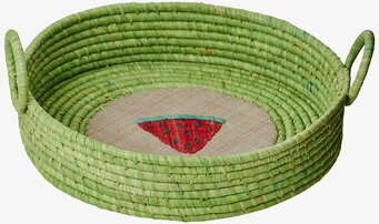 Rund Brödkorg Melon från Rice med grön färg och handtag