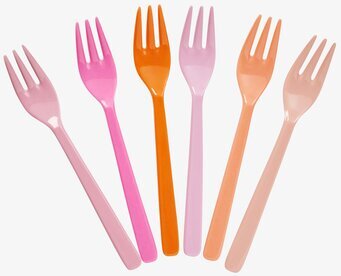 Tårtgaffel 6-Pack från Rice i färgglada, ergonomiska design