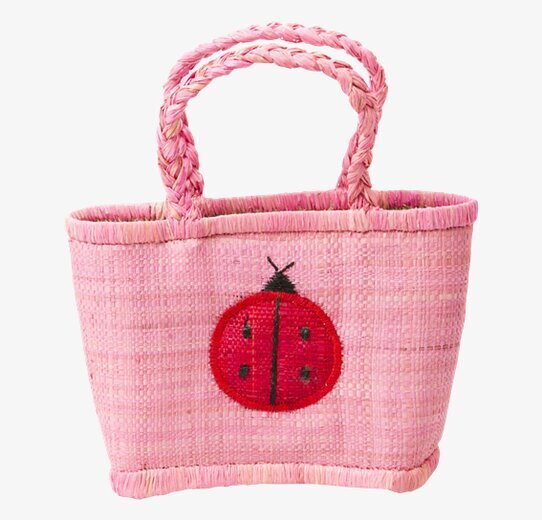 Shoppingväska Nyckelpiga S från Rice i rosa med nyckelpiga