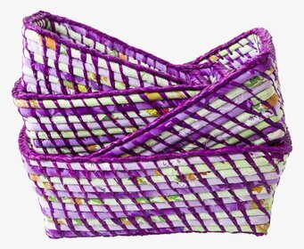 Brödkorgar Raffia från Rice, staplade, färgglada och vävda