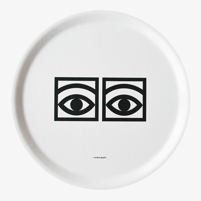 Bricka Ögon Cacao Vit från Olle Eksell med ögonmotiv