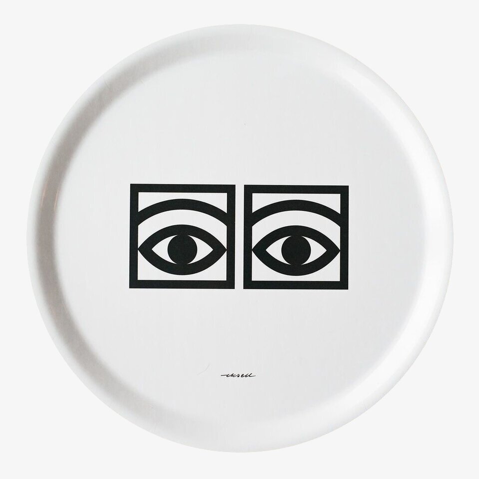 Bricka Ögon Cacao Vit från Olle Eksell med ögonmotiv