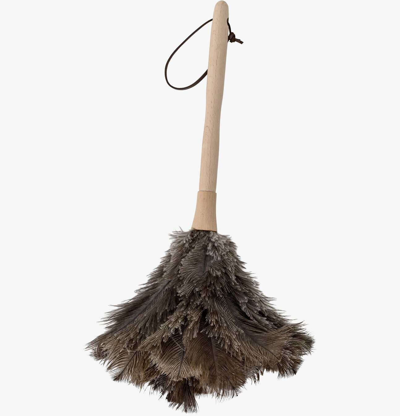 Dammvippa från Bloomingville med fjädrar och trähandtag