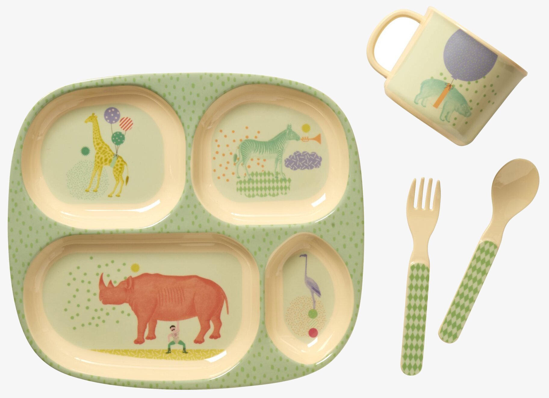 Presentbox Melamin Animal från Rice med färgglada djurmotiv