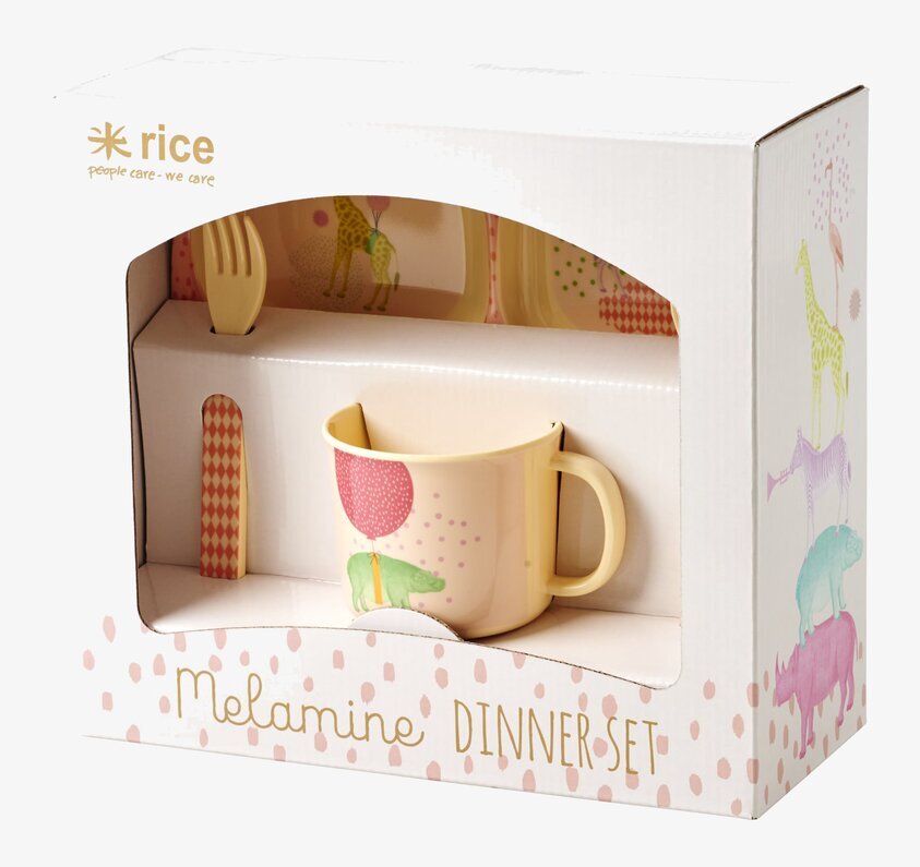 Presentbox Melamin Animal från Rice, färgglatt barnmatset