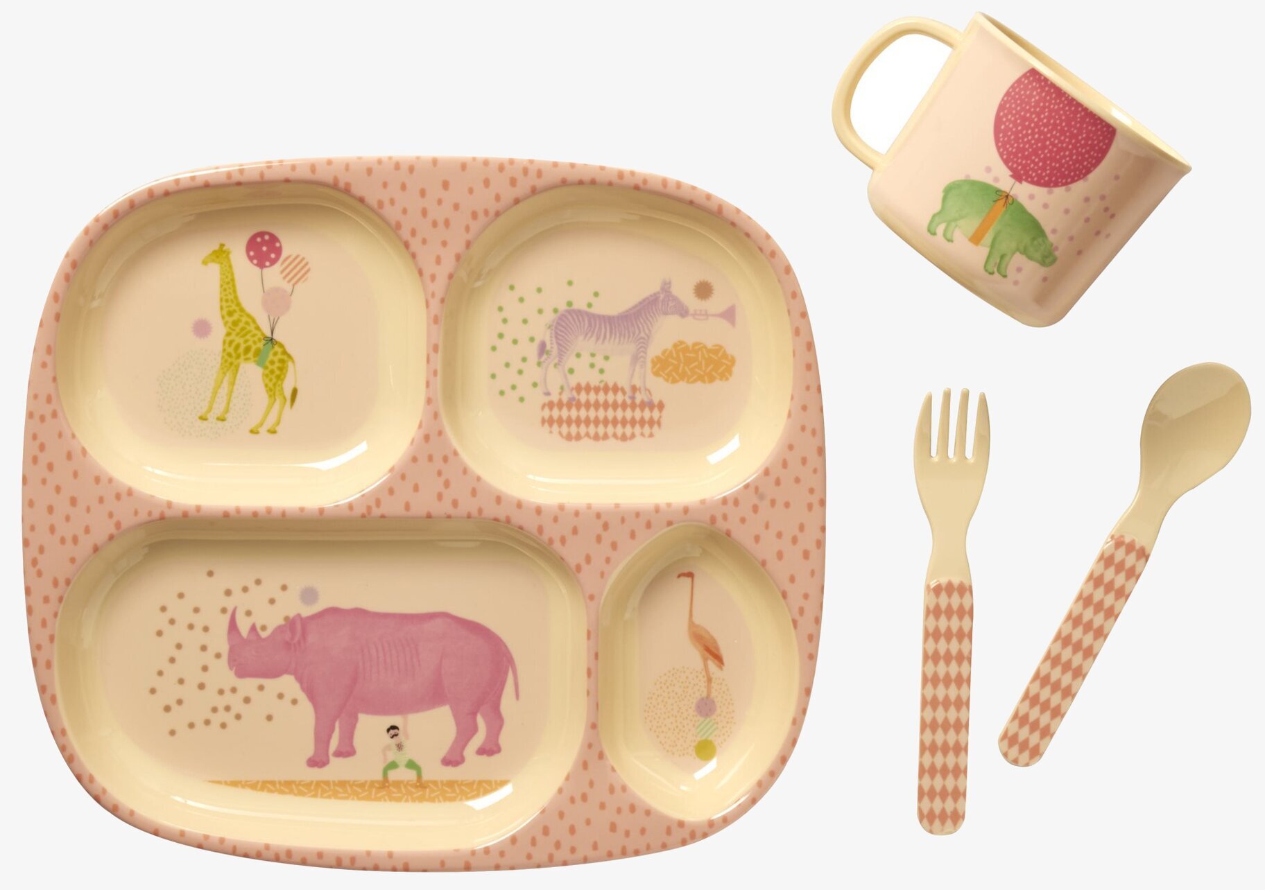 Presentbox Melamin Animal från Rice med färgglada djurmotiv