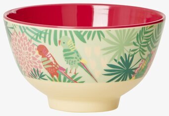 Liten Skål Tropical Print från Rice med färgglada fåglar