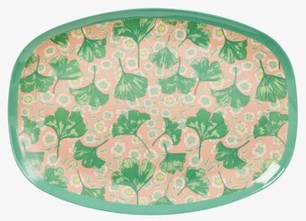 Tallrik Leaves & Flower Print från Rice med blommönster