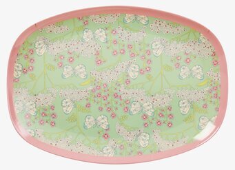 Tallrik Butterfly & Flower Print från Rice med blommor och fjärilar