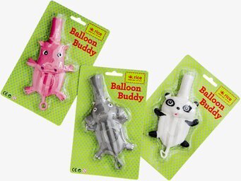 Ballongboll Flodhäst från Rice i rosa, grå och vit färg