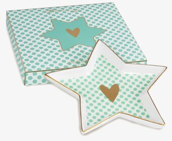 Porslinsfat - Small Heart från BOXinBAG med prickmönster