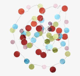 Multipaljett Girland från Rice i färgglada, glänsande färger