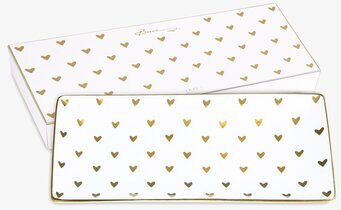 Porslinsfat - Little Heart från BOXinBAG med guldfärgade hjärtan