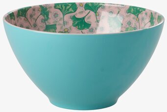 Salladsskål Leave & Flowers Print från Rice i turkos och rosa