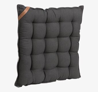 Sittdyna Grå Ernst från Ernst med rutmönster och läderflik