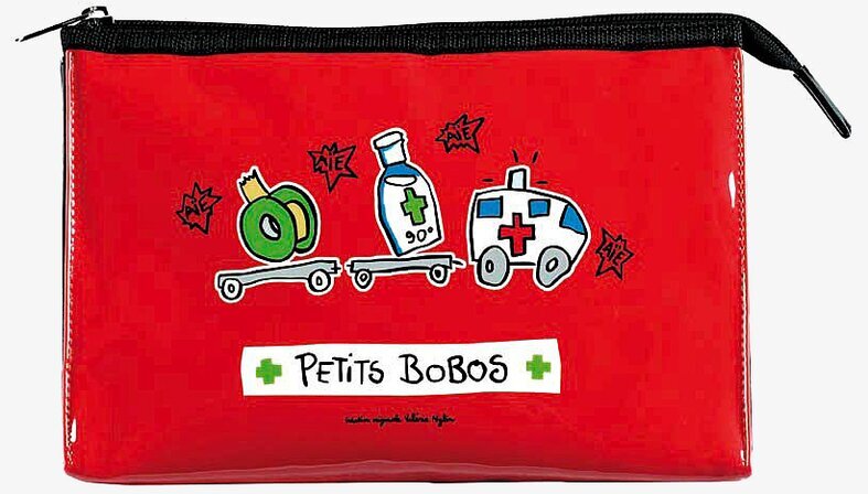 Väska medicinsaker röd från Derriére la porte med illustrationer