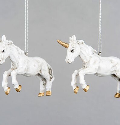 Enhörning Vit/Guld från A Lot Decoration, upphängd i luften