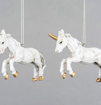 Enhörning Vit/Guld från A Lot Decoration, upphängd i luften