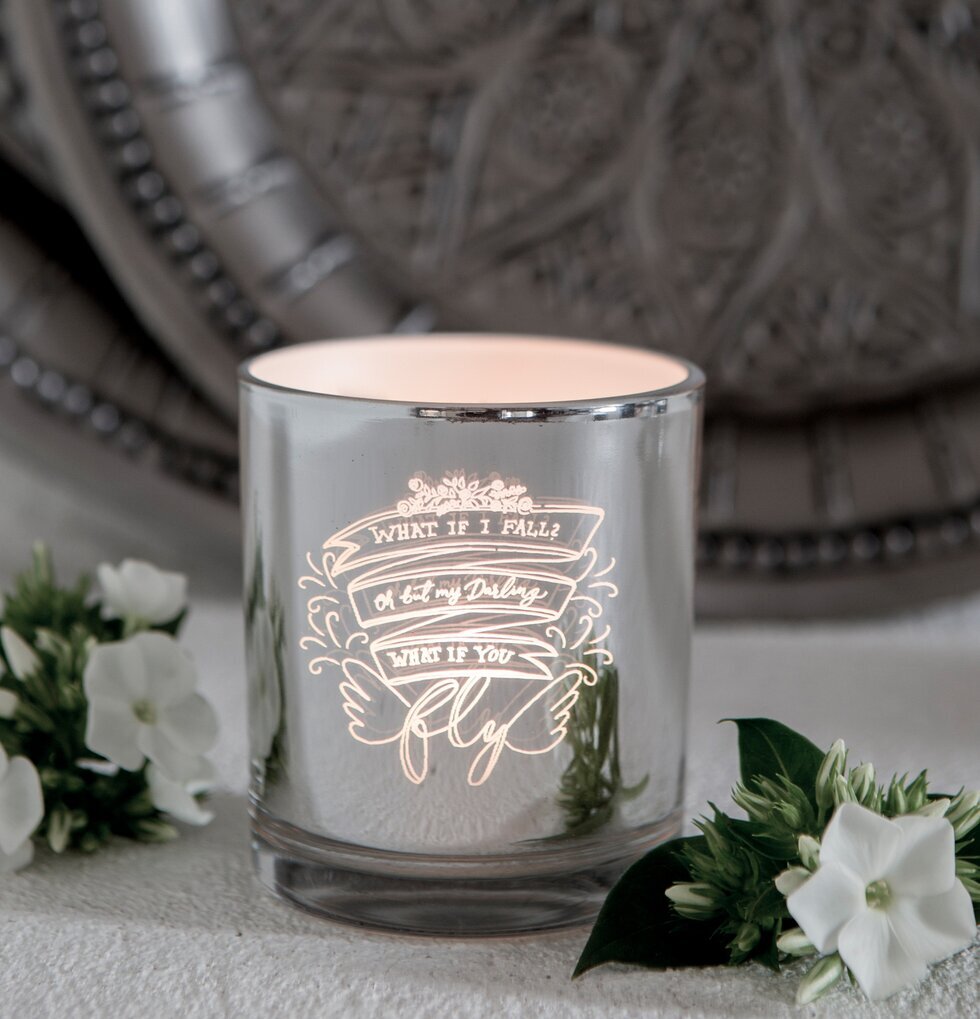 Ljuslykta What If I Fall från Majas Cottage med blommönster