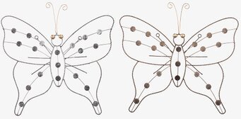 Smide Fjäril Vägg från Different Design, två metallfjärilar