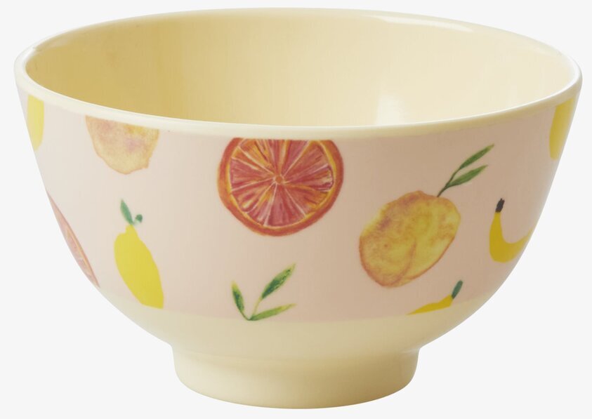 Liten Skål Happy Fruits Print från Rice med fruktmönster