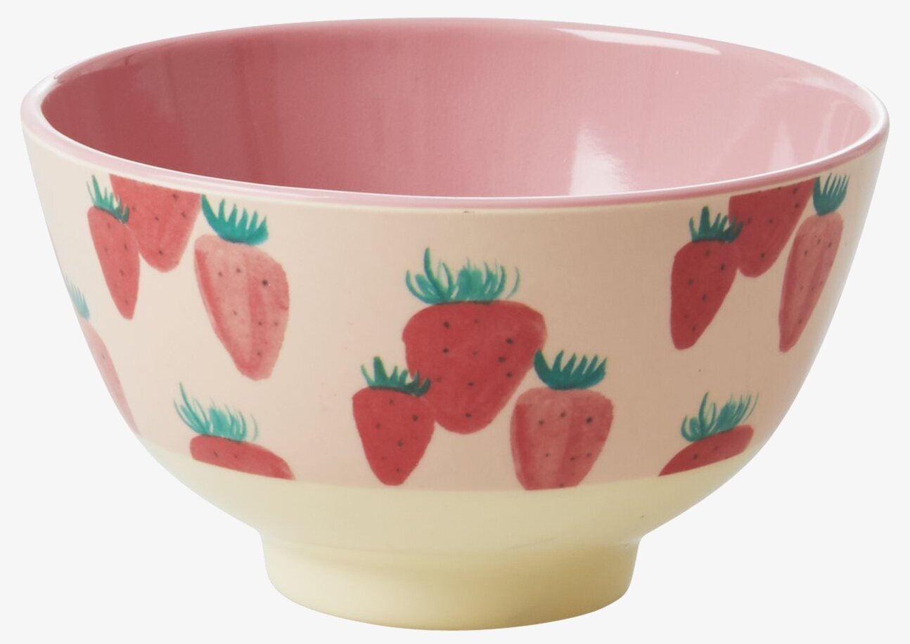 Liten Skål Strawberry Print från Rice med jordgubbsmotiv