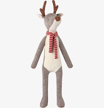 Reindeer Teen från Maileg, en grå ren med rödvit halsduk