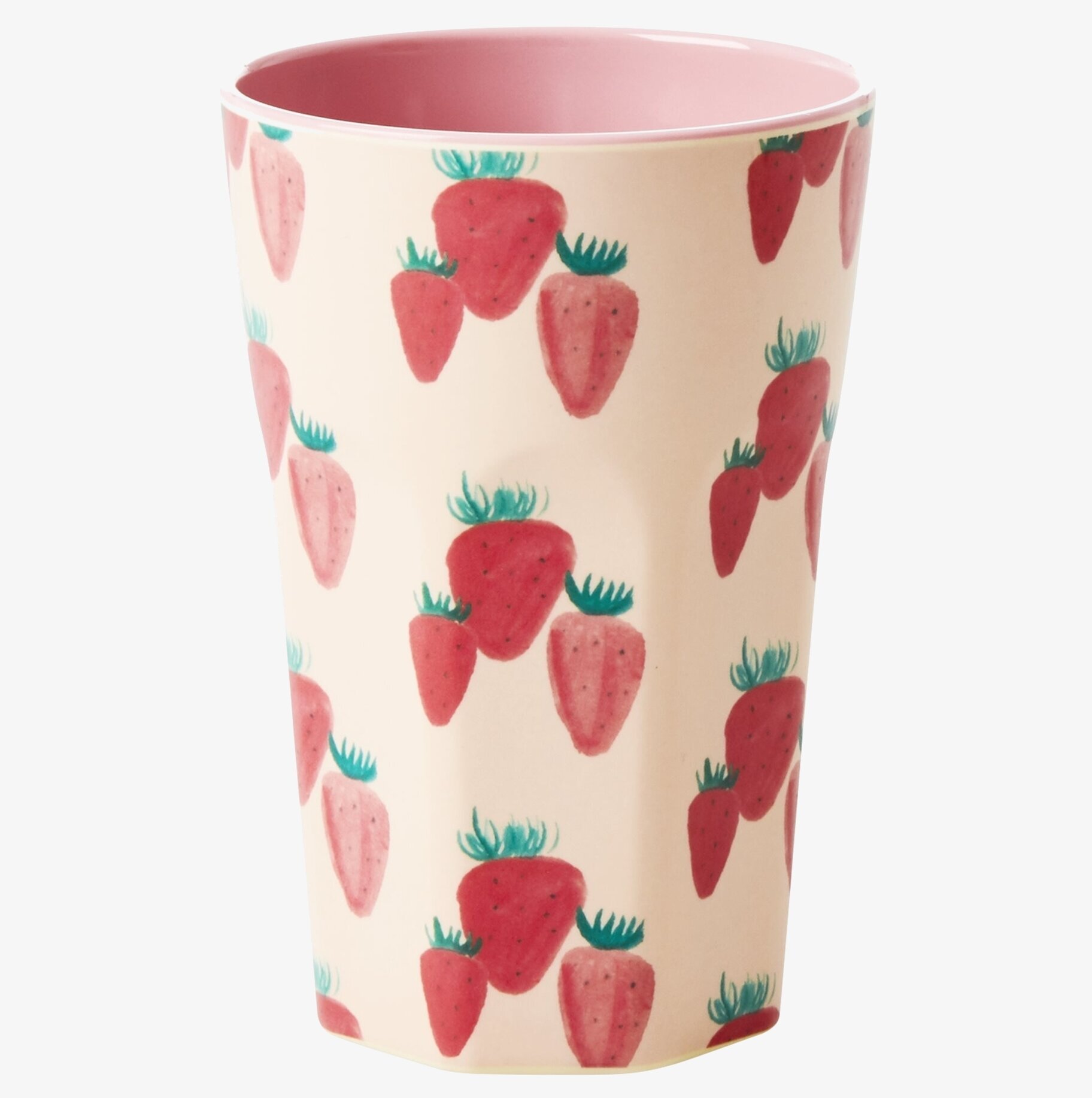 Mugg Latte Strawberry Print från Rice med jordgubbsmönster