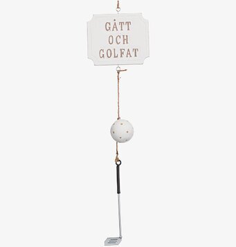 Skylt - Gått & Golfat från Different Design med golfdetaljer