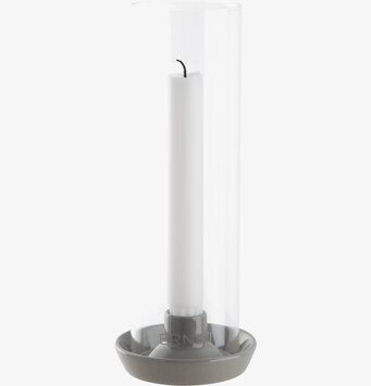 Ljusstake Stengods Med Glas Grå från Ernst, elegant design