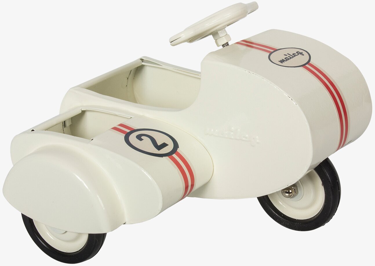 Scooter /Sidecar Vit från Maileg med röda racingstripes
