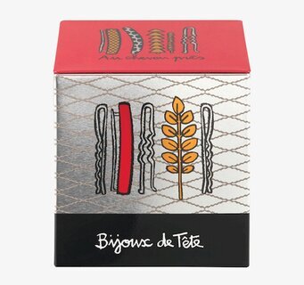 Bild av plåtburk för håraccessoarer med färg och stil