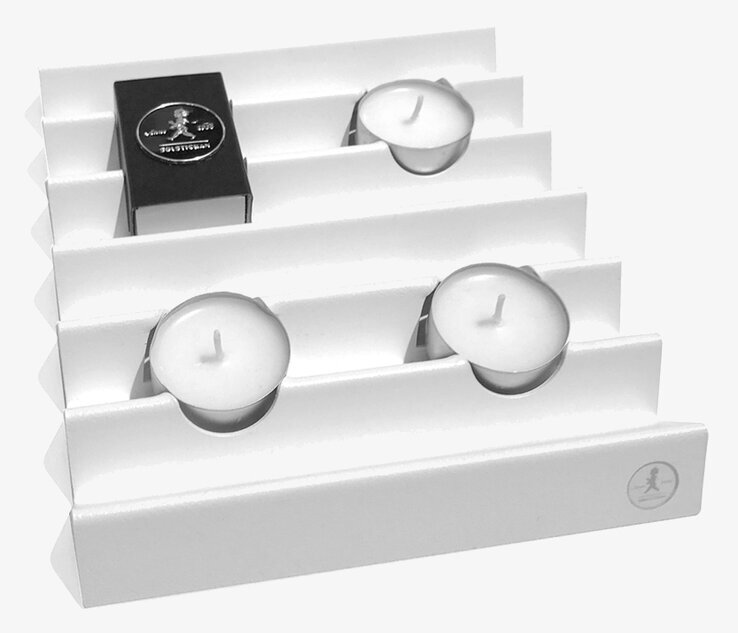 Ljushållare Zigzag Vit från Solstickan med plats för värmeljus