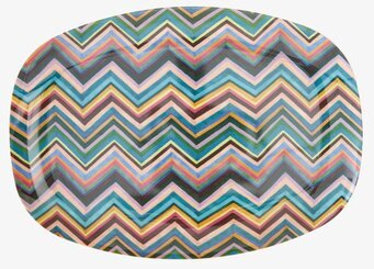 Tallrik Zig Zag Print från Rice med färgglatt zigzag-mönster