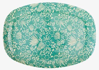 Tallrik Fern & Flower Print från Rice med naturmönster