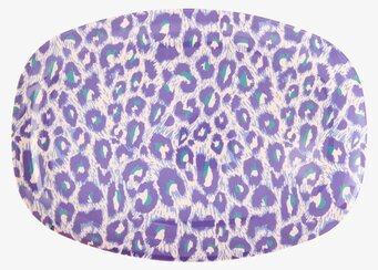 Tallrik Leopard Print från Rice med violett leoparmönster