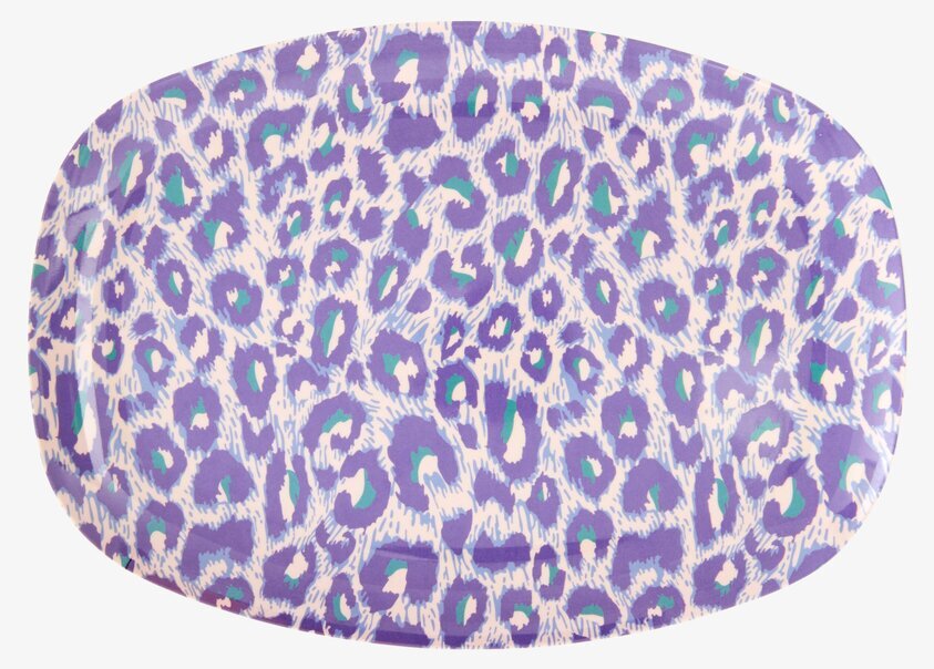 Tallrik Leopard Print från Rice med violett leoparmönster