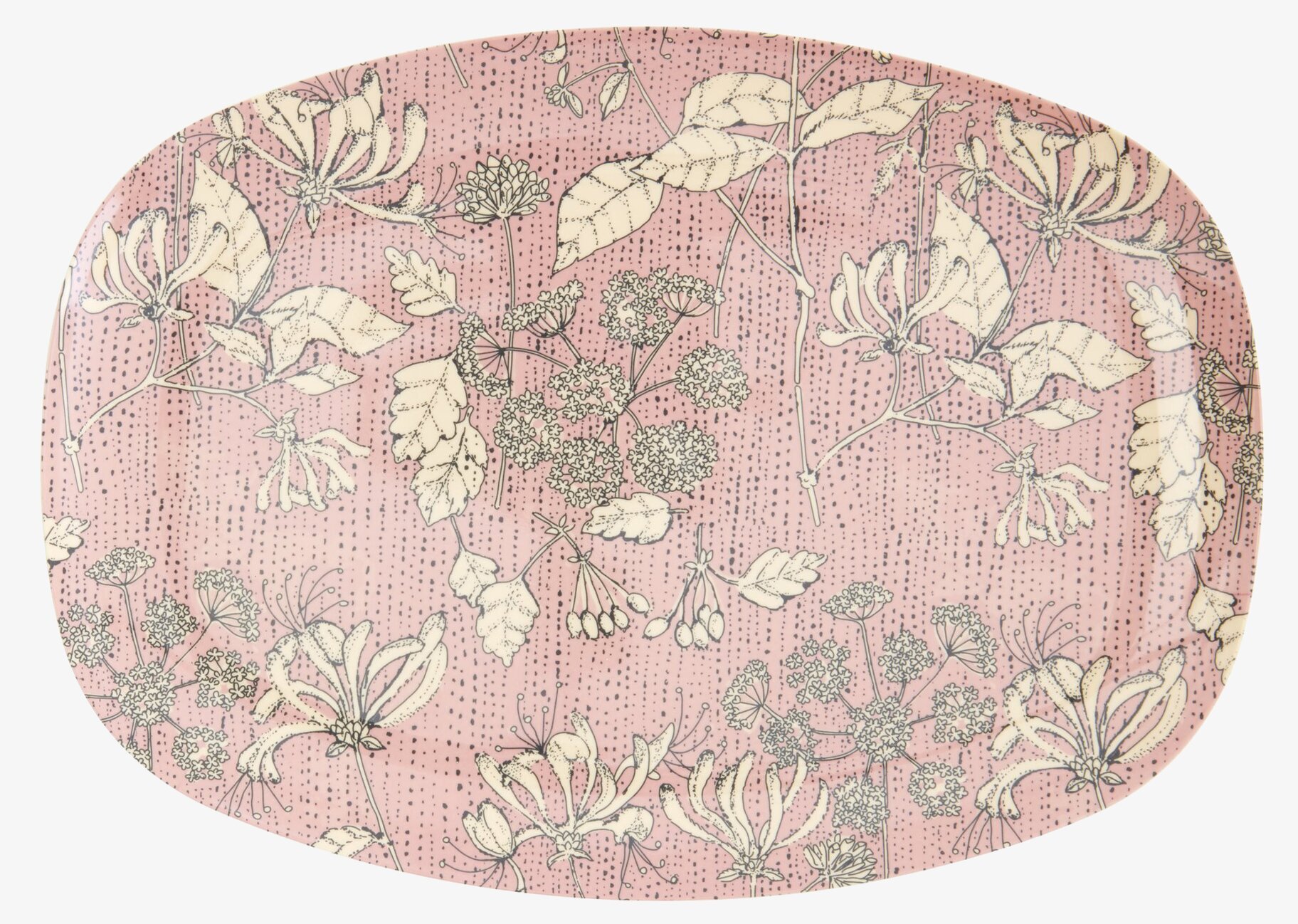 Tallrik Wild Chervil Print från Rice med blommönster