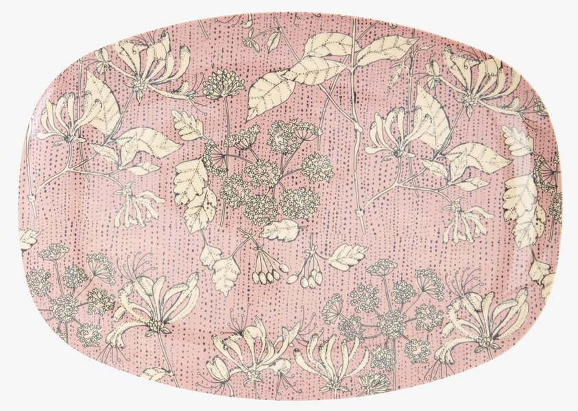 Tallrik Wild Chervil Print från Rice med blommönster