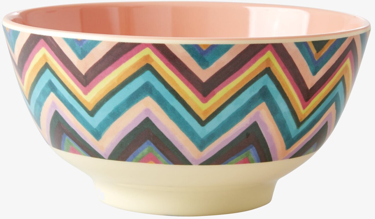 Skål Zig Zag Print från Rice med färgglatt zigzag-mönster