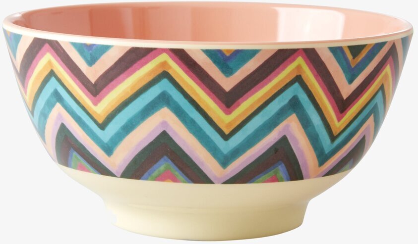 Skål Zig Zag Print från Rice med färgglatt zigzag-mönster